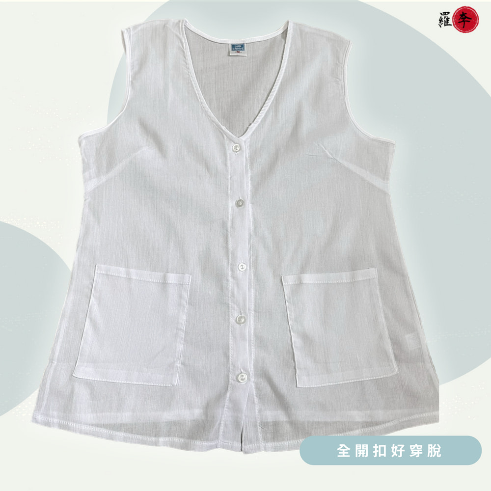 MIT 全開扣麻紗竹紗女背心