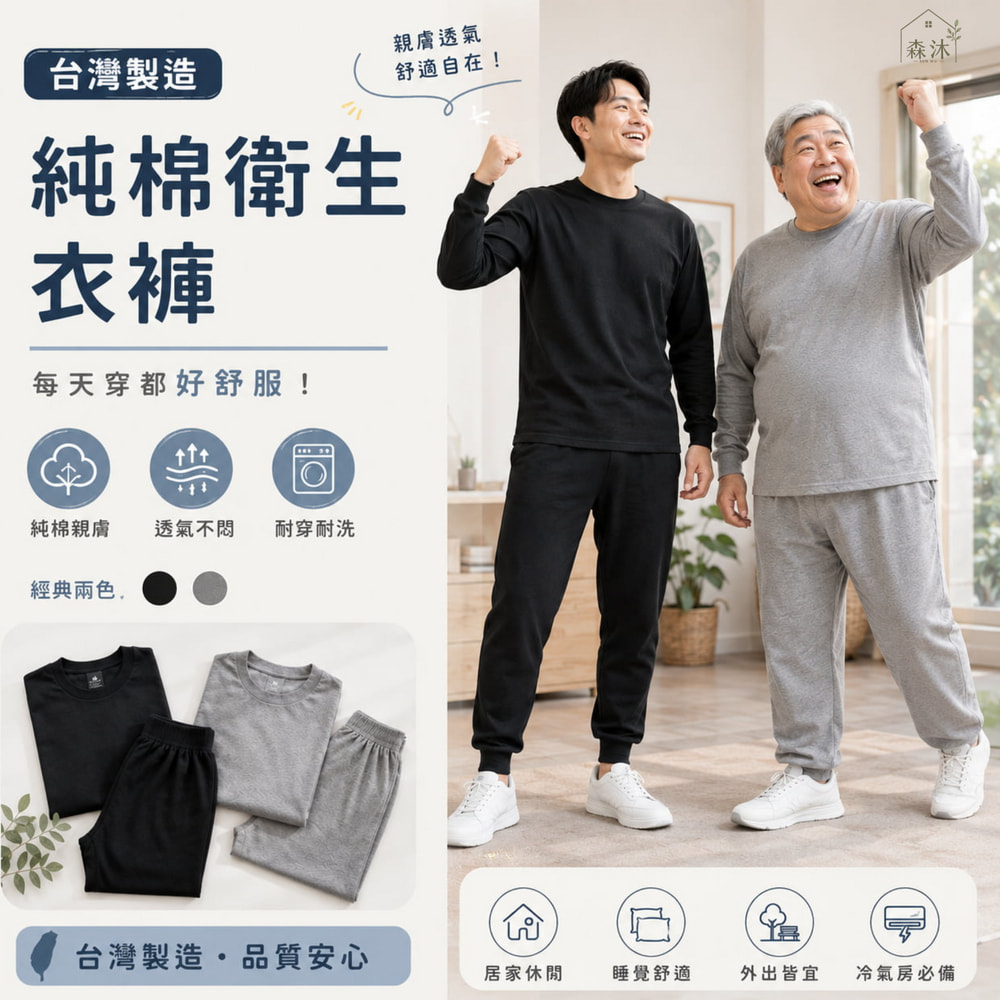 小三福 棉質男性長袖T 棉男大長褲 579 572